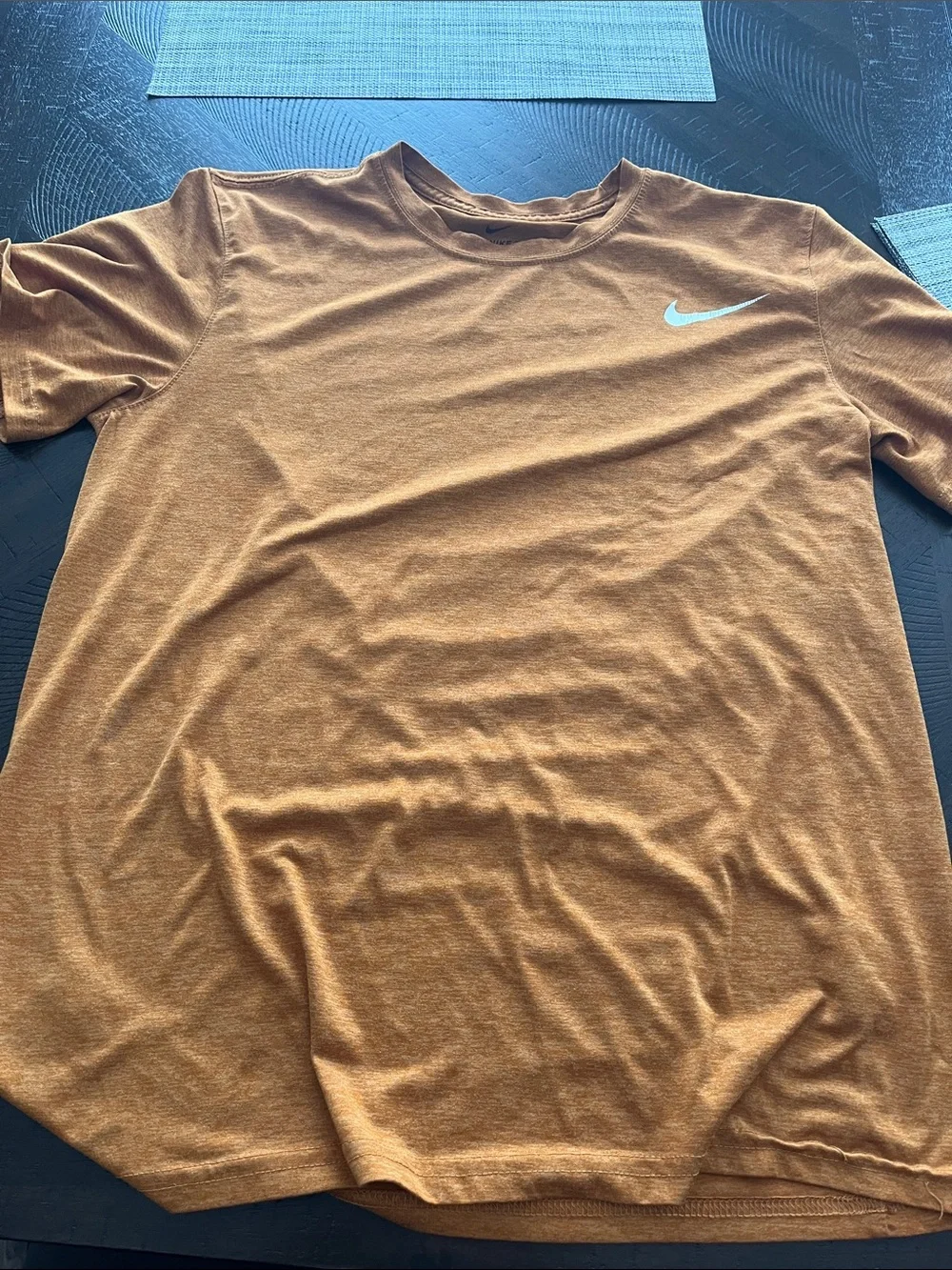 Nike Women's Short Sleeve Tee in Rust with White Swoosh
